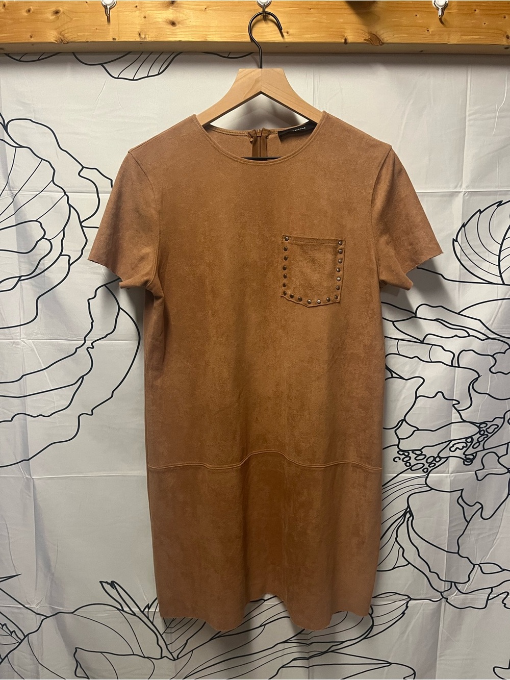 Olivaceous Vegan Suede Mini Dress (rack) - Picture 2 of 11